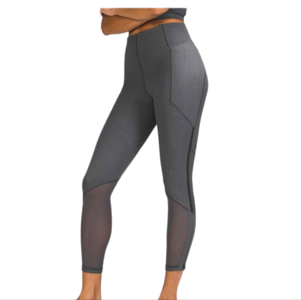 Lululemon Lab High Rise Run Tight 25" Grey Anchor Luxtreme Legging Women's Sz 8